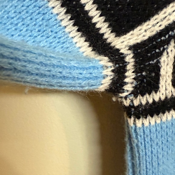 Yamaha Original Molly Design Blue Turtleneck Sweater with Black & White Stripes - Picture 6 of 12